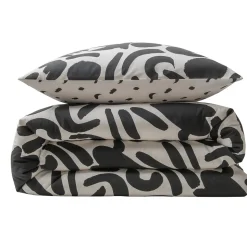 Parure de lit 2 personnes géométrique bicolore 240x220cm