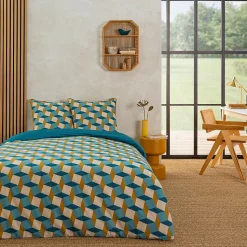 Parure de lit 2 personnes géométrique losanges 260x240cm