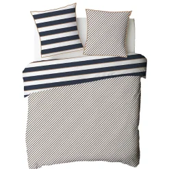 Parure de lit 2 personnes à rayures réversible 260x240cm