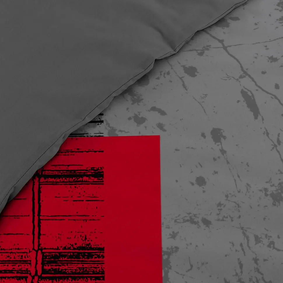 Parure de lit 2 personnes "Quadro" (240x220 cm - Gris anthracite)