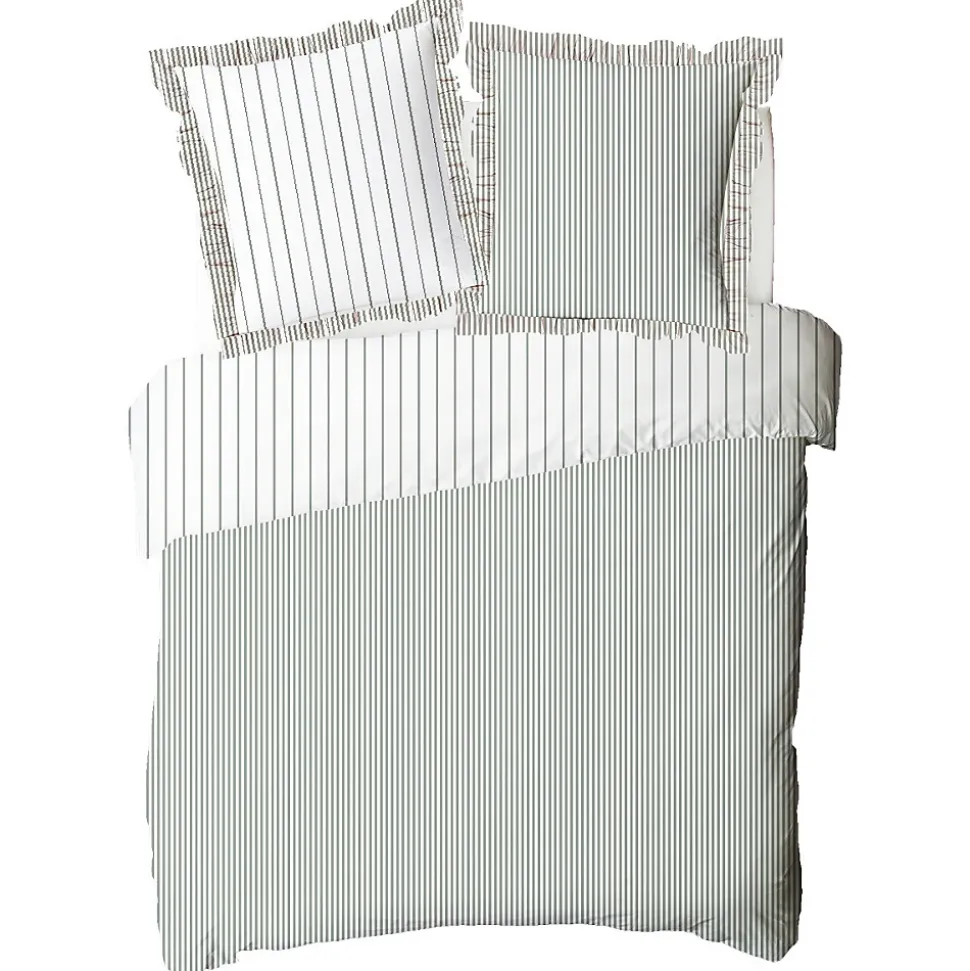 Parure de lit 2 personnes en coton 57 fils imprimé blanc 260x240cm