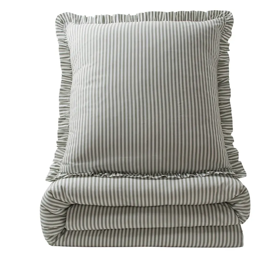 Parure de lit 2 personnes en coton 57 fils imprimé blanc 260x240cm