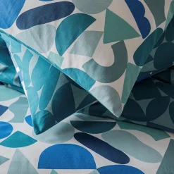 Parure de lit 2 personnes géométrique réversible en coton 240x220cm