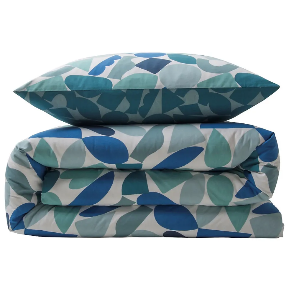 Parure de lit 2 personnes géométrique réversible en coton 240x220cm