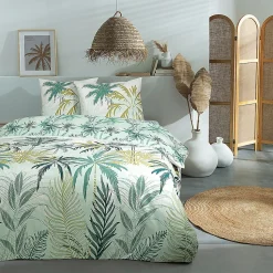 Parure de lit 2 personnes feuillage réversible 240x220cm