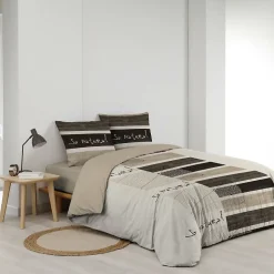 Parure de Lit 3 Pièces - 240 x 220 cm - 42 Fils - So Natural - 220x240cm - Naturel