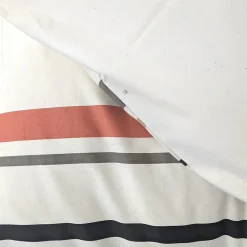 Parure de lit 3 pièces : housse 300x240 cm et taies 65x65 cm coton HUGO beige/corail