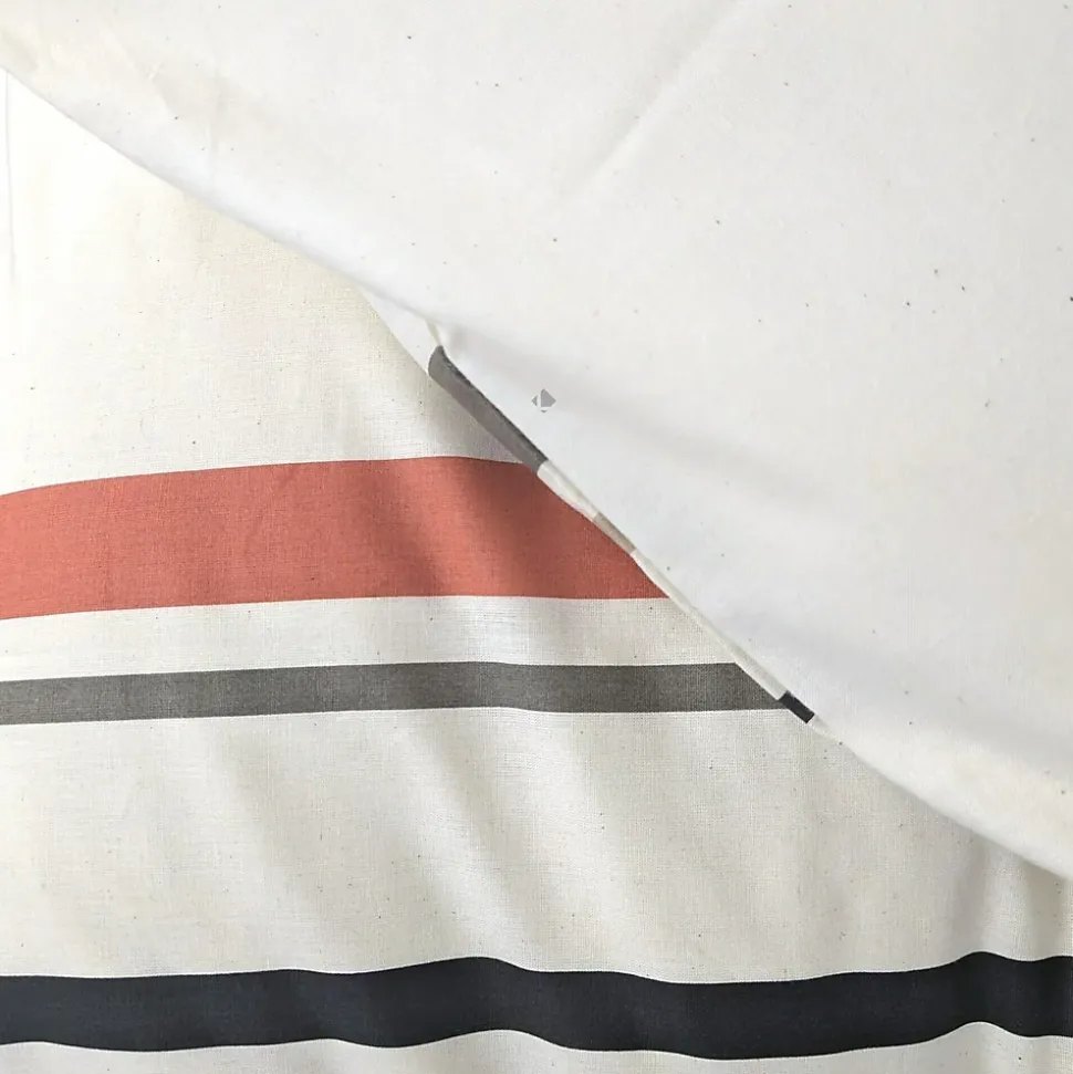 Parure de lit 3 pièces : housse 300x240 cm et taies 65x65 cm coton HUGO beige/corail