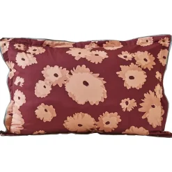 Parure de lit 2 pièces : housse 140x200 cm et taie 50x80 cm satin de coton COUP DE FOUDRE prune/caramel