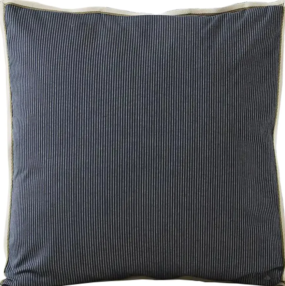 Parure de lit 3 pièces : housse 200x200 cm et taie 65x65 cm coton BRIXTON à rayures noires