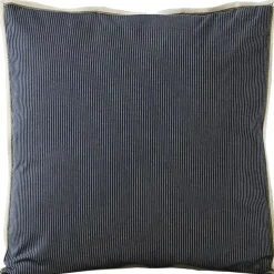 Parure de lit 2 pièces : housse 140x200 cm et taie 65x65 cm coton BRIXTON à rayures noires