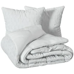 Parure de lit 3 pièces Edie jacquard blanc 260x240cm - Atmosphera