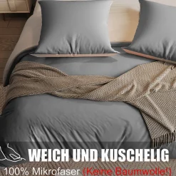 Parure de lit 4 pièces en Polyester, 160 x 200 cm, motif à carreaux esthétique en coton, résistante aux Plis , Gris