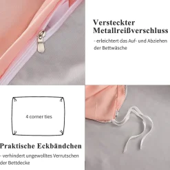 Parure de lit 4 pièces en Polyester, 140 x 200 cm, motif à carreaux esthétique en coton, résistante aux Plis, Rose