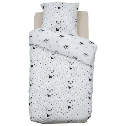 Parure de lit 2 pièces enfant panda Andy coton violet 140x200cm - Atmosphera