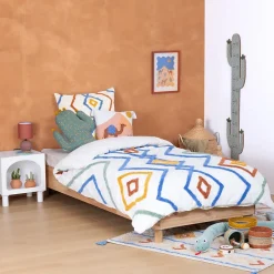 Parure de lit 2 pièces enfant Adi coton tufté 140x200cm - Atmosphera