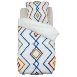 Parure de lit 2 pièces enfant Adi coton tufté 140x200cm - Atmosphera