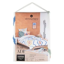 Parure de lit 2 pièces enfant Adi coton tufté 140x200cm - Atmosphera
