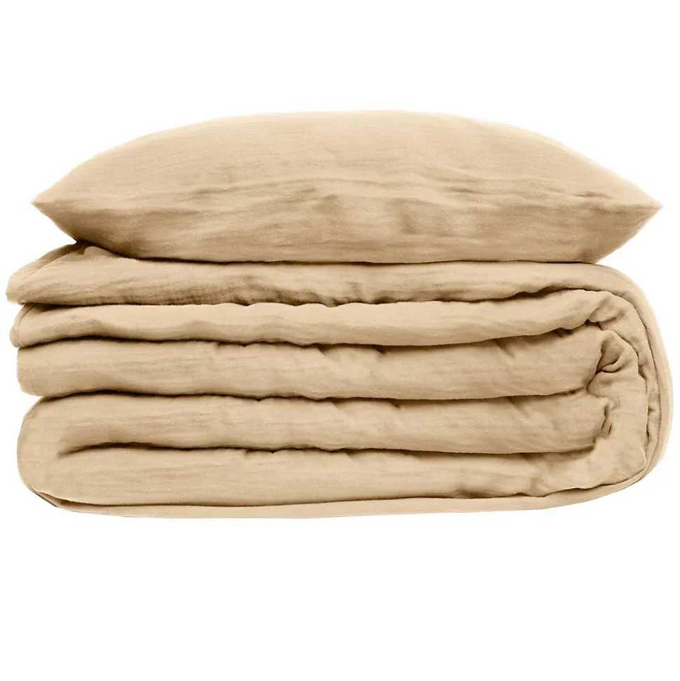 Parure de lit 3 pièces Flora gaze de coton lin 260x240cm - Atmosphera