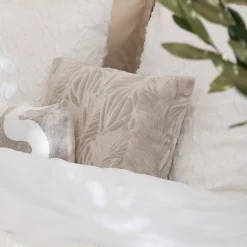 Parure de lit 3 pièces Swan jacquard blanc 240x220cm - Atmosphera