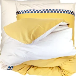 Parure de lit 3 pièces 200x200 cm percale coton ROMY Ambre