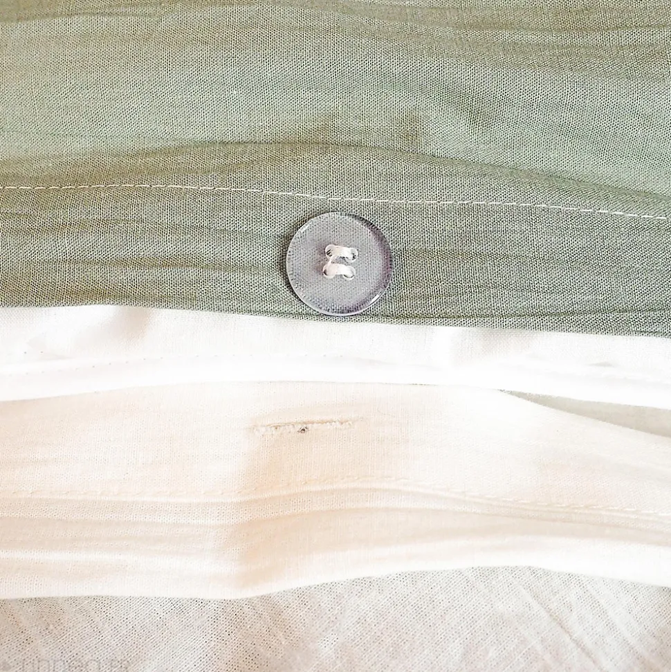 Parure de lit 3 pièces 260x240 cm HERBIER coton lavé