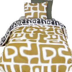 Parure de lit 2 pièces 140x200 cm BAKA 100% microfibre motif abstrait