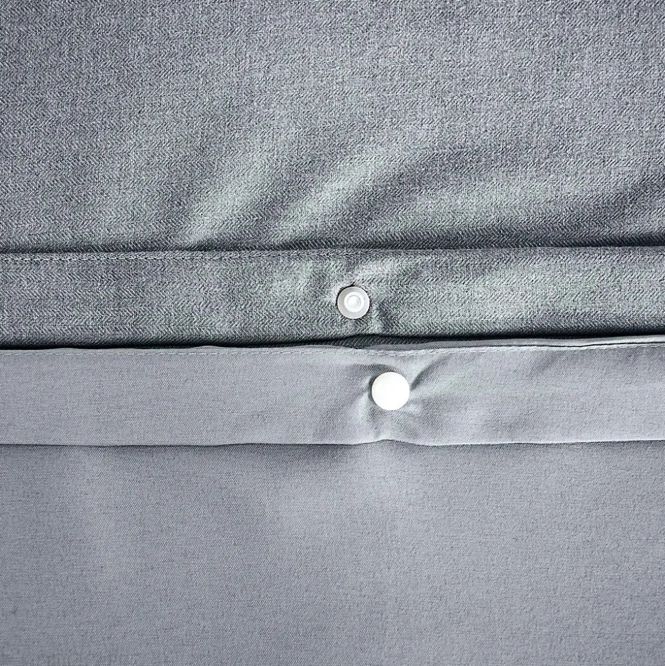 Parure de lit 3 pièces 240x220 cm SENSATION FLANELLE Ardoise