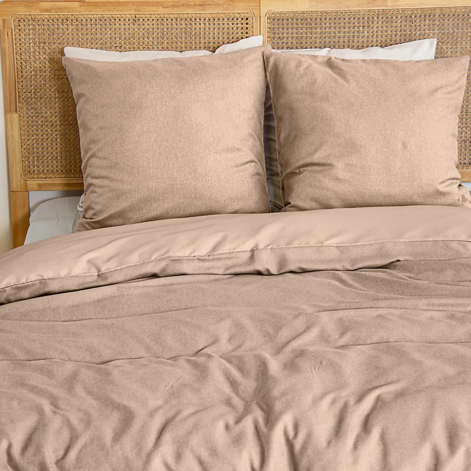 Parure de lit 3 pièces 240x220 cm microfibre SENSATION FLANELLE rose