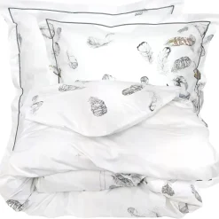 Parure de lit 3 pièces 260x240 cm taies 65x65 cm Percale pur coton PLUMES