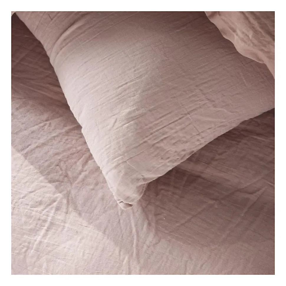 Parure de lit - TODAY - 123667 - 2 personnes - 260x240cm - Gaze de coton unie - Rose des sables