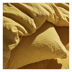 Parure de lit - TODAY - 123668 - 2 personnes - 240x220cm - Gaze de coton unie - Ocre