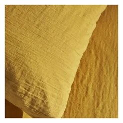 Parure de lit - TODAY - 123668 - 2 personnes - 240x220cm - Gaze de coton unie - Ocre