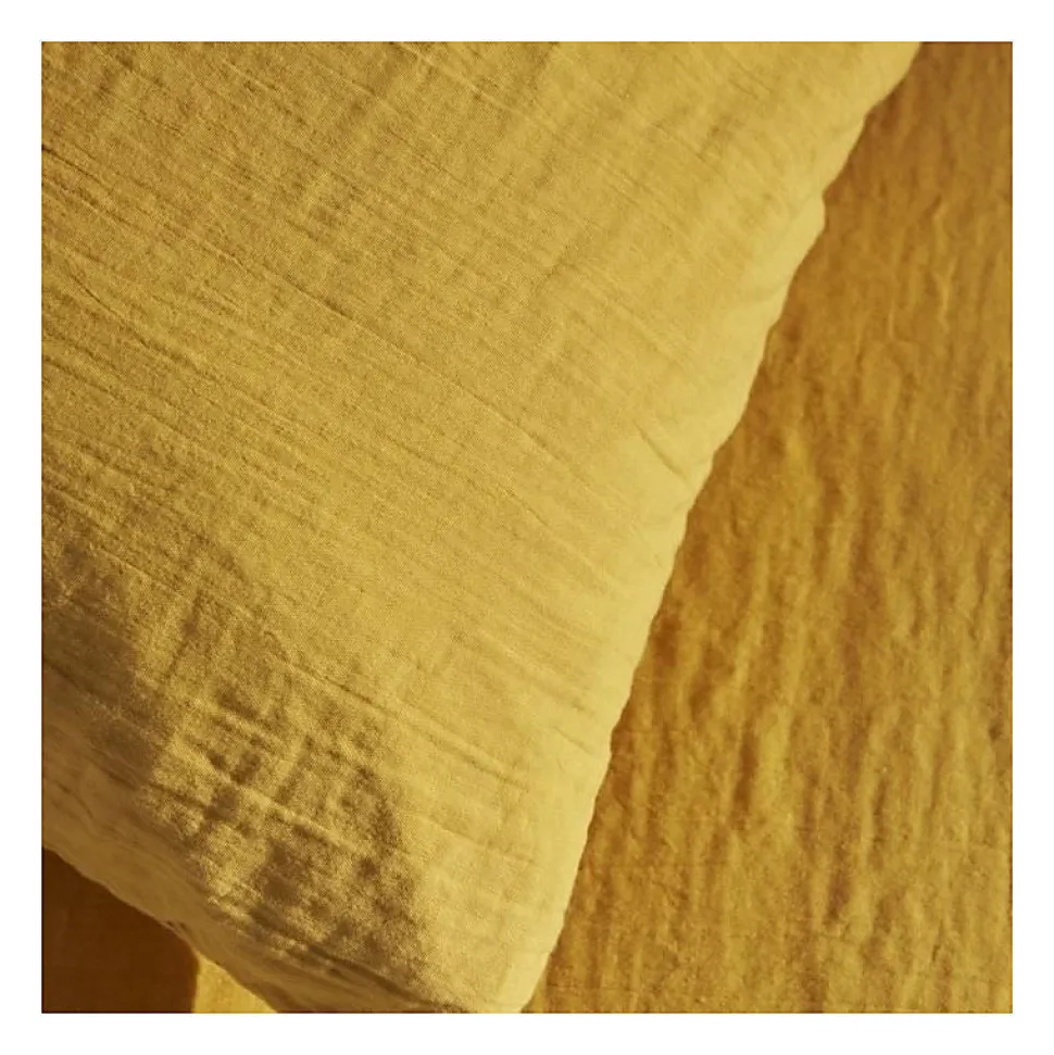 Parure de lit - TODAY - 123668 - 2 personnes - 240x220cm - Gaze de coton unie - Ocre