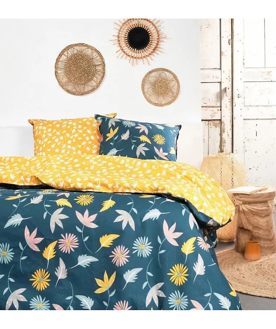Parure de lit - TODAY - Sunshine - 119462 - 2 personnes - 260x240cm - Coton - Imprimé 11.42