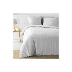 Parure de Lit 240 x 220 cm + 2 Taies Microfibre Unie CLÉO Blanc