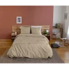 Parure de lit AKOE - 240x220 cm - Coton lavé tufté - 52 fils,cm² - 220x240cm - Taupe