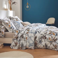 Parure de lit aux fleurs exubérantes (140x200 cm - Blanc)