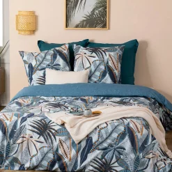 Parure de lit aux impressions bleutées (240x220 cm - Bleu)