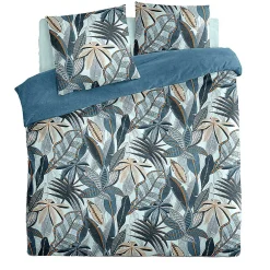 Parure de lit aux impressions bleutées (240x220 cm - Bleu)