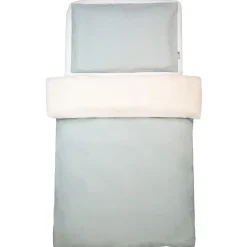 Parure de lit bébé réversible housse de couette et taie d'oreiller en Lin lavé