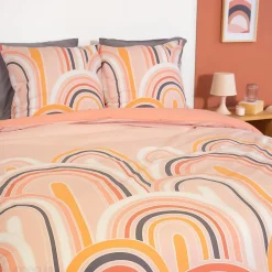 Parure de lit collection LOVE 240x220 cm pur coton rose 3 pièces