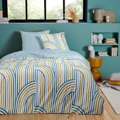 Parure de lit double arche en microfibre lavée 200x200cm