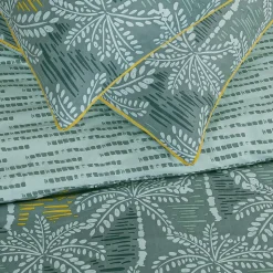 Parure de lit double palmiers en microfibre lavée 240x220cm