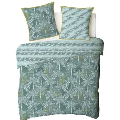 Parure de lit double palmiers en microfibre lavée 200x200cm