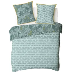 Parure de lit double palmiers en microfibre lavée 200x200cm