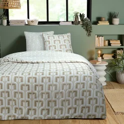 Parure de lit double rétro en microfibre lavée 240x220cm