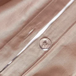 Parure de lit en coton égyptien bio 400 fils marron, 200x200cm - HOMESCAPES