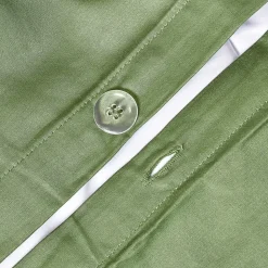 Parure de lit en coton égyptien bio 400 fils vert mousse, 230x220cm - HOMESCAPES