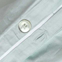 Parure de lit en coton égyptien bio 400 fils bleu givré, 230x220cm - HOMESCAPES